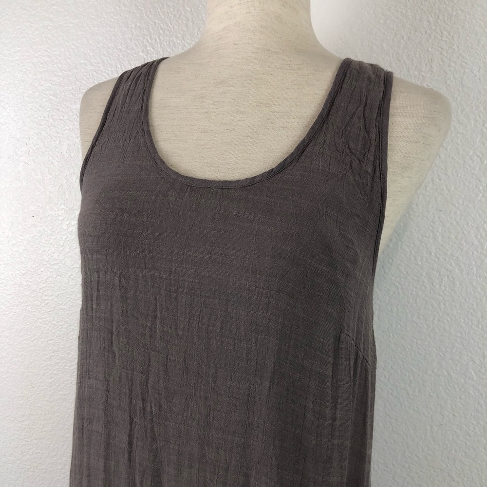 Anthropologie A’Reve Grey Taupe High Low Boho Lace Tiered Ruffle Dress - Picture 5 of 11
